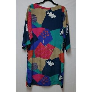 VTG Women's Jaymee Papell Multicolor 3/4 Sleeve Midi Vacation Dress Sz 12 NWOT